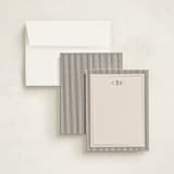 "Striped Elegance" - Personalized Stationery Cards in Linen by Kelly Schmidt - Assembled