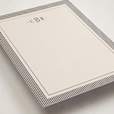 "Striped Elegance" - Personalized Stationery Cards in Linen by Kelly Schmidt - Detail