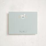 "The Heirloom Rocking Horse" - Personalized Stationery Cards in French Blue by Ana de Sousa - Front