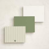 "Emma" - Personalized Stationery Cards in Matcha by Helena Vitto - Back of Card Options
