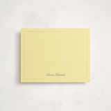 "Corner Dots" - Personalized Stationery Cards in Butter by Brianne Larsen - Front