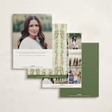 "Floral Arch" - Foil-Pressed Quinceanera Invitations in Evergreen by Lucrecia Caporale - Back of Card Options
