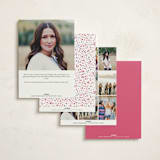 "Confetti Sparkle" - Foil-Pressed Quinceanera Invitations in Berry by Olivia Raufman - Back of Card Options