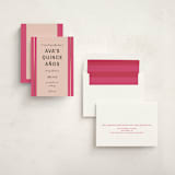 "Ribbon Stripes" - Foil-Pressed Quinceanera Invitations in Hot Pink by Ani Somi - Assembled