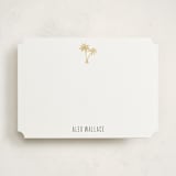 "Gilded Palm Tree" - Personalized Stationery Cards in Cotton by carla san roman - Front