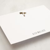 "Gilded Palm Tree" - Personalized Stationery Cards in Cotton by carla san roman - Detail