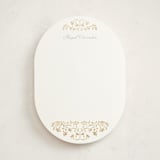 "Leafy Crest" - Personalized Stationery Cards in Sunrise by Anna Black - Front