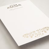 "Leafy Crest" - Personalized Stationery Cards in Sunrise by Anna Black - Detail