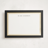 "Gold Notes" - Personalized Stationery Cards in Midnight by Carrie ONeal - Front