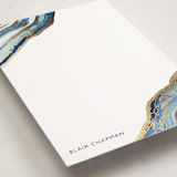 "Gilt Agate" - Personalized Stationery Cards in Navy by Kaydi Bishop - Detail