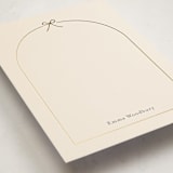 "Arching Bow" - Personalized Stationery Cards in Creampuff by Carolyn MacLaren - Detail