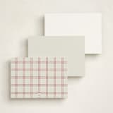 "Sketched plaid frame" - Personalized Stationery Cards in Ivory by Stacey Meacham - Back of Card Options