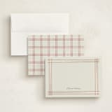 "Sketched plaid frame" - Personalized Stationery Cards in Ivory by Stacey Meacham - Assembled