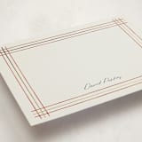 "Sketched plaid frame" - Personalized Stationery Cards in Ivory by Stacey Meacham - Detail
