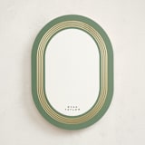 "Gilded Ovals" - Personalized Stationery Cards in Pine by Brittany Braithwaite - Front