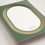"Gilded Ovals" - Personalized Stationery Cards in Pine by Brittany Braithwaite - Detail