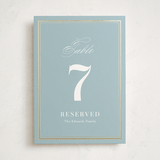 "Polished" - Foil-Pressed Party Table Numbers in Powder Blue by Jennifer Postorino - Front