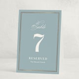 "Polished" - Foil-Pressed Party Table Numbers in Powder Blue by Jennifer Postorino - Folded
