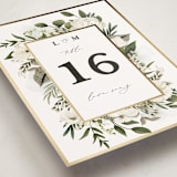"Classic Love" - Foil-Pressed Party Table Numbers in Vanilla by Susan Moyal - Detail