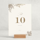 "Reflection" - Foil-Pressed Party Table Numbers in Porcelain by Leah Bisch - Displayed (stand not included)