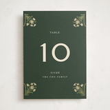 "Paper Whites" - Foil-Pressed Party Table Numbers in Pine by Amy Kross - Front