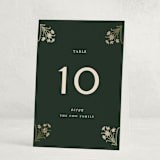 "Paper Whites" - Foil-Pressed Party Table Numbers in Pine by Amy Kross - Folded