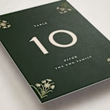 "Paper Whites" - Foil-Pressed Party Table Numbers in Pine by Amy Kross - Detail