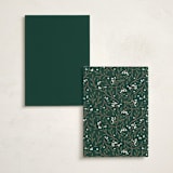 "Illuminated Storybook" - Foil-Pressed Party Table Numbers in Evergreen by Alethea and Ruth - Back of Card Options