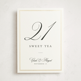 "Traditionalist" - Foil-Pressed Party Table Numbers in Snow by Sarah Brown - Front