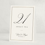 "Traditionalist" - Foil-Pressed Party Table Numbers in Snow by Sarah Brown - Folded