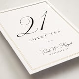 "Traditionalist" - Foil-Pressed Party Table Numbers in Snow by Sarah Brown - Detail