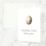 "Medallion Cross" - First Holy Communion Thank You Cards in Cloud by Annie Holmquist - Front