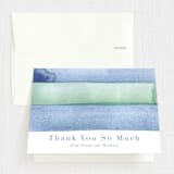 "watercolor stripes" - First Holy Communion Thank You Cards in Ocean by Shannon Chen of Four Wet Feet Studio - Front