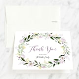 "Floral Sprinkle" - First Holy Communion Thank You Cards in Grape by Susan Moyal - Front