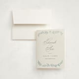 "Simple Foliage" - First Holy Communion Thank You Cards in Mist by Everett Paper Goods - Card with Envelope