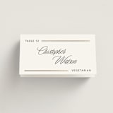 "Formal lines" - Foil-Pressed Place Cards - Vegetarian in Quartz by Creo Study - Folded with Free Guest Printing