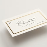 "Regal Frame" - Foil-Pressed Place Cards - Vegetarian in Ivory by Lucrecia Caporale - Detail