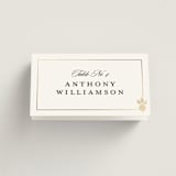 "Foil Meal Silhouettes" - Foil-Pressed Place Cards - Vegetarian in Vanilla by Stacy Maalouf - Folded with Free Guest Printing