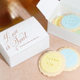"Script Love Is Sweet Cake Box, Set of 50" - Favor Boxes in beige by ForYourParty