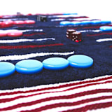 "Red, White & Blue Striped Outdoor/Travel Backgammon Set (Plastic Pieces)" - Games in blue by 3rd Space by SBR
