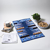 "Blue Floral Outdoor/Travel Backgammon Set (Wood Pieces)" - Games in blue by 3rd Space by SBR