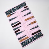 "Pink Floral Outdoor/Travel Backgammon Set (Wood Pieces)" - Games in pink by 3rd Space by SBR
