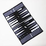 "Black, Grey & White Outdoor/Travel Backgammon Set (Plastic Pieces)" - Games in black by 3rd Space by SBR