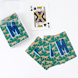 "Leopards Monogrammed Playing Cards" - Games in green by Clairebella