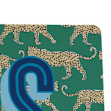 "Leopards Monogrammed Playing Cards" - Games in green by Clairebella