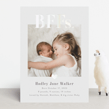 "BFFs" - Birth Announcements in Mauve by Pink House Press - Front