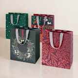 "Christmas Garland" - Gift Bag Collection in Crimson by Multiple Artists - Set of 4 designs