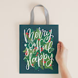 "Farmhouse" - Gift Bag Collection in Holly Berry by Multiple Artists - Merry Bunch by Amy Payne
