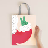 "Merrymakers" - Gift Bag Collection in Candy Cane by Multiple Artists - Santa Peace by Baumbirdy