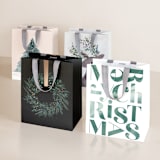 "Woodland Snow" - Gift Bag Collection in Pine by Multiple Artists - Set of 4 designs